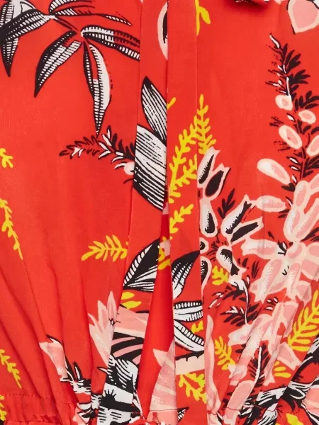 Lung rochie maxi Dvf Diane Von Furstenberg cu model floral cu imagine roșu