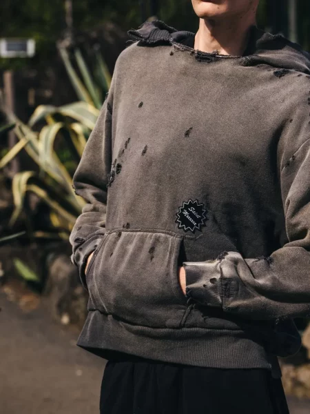 Hoodie Saint Mxxxxxx με φθαρμένο εφέ γκρι