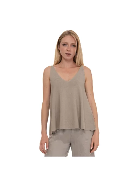 Dzianinowy top Emporio Armani beżowy
