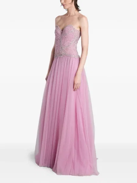 Rochie maxi Costarellos fără bretele roz
