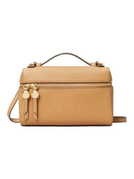 Torebka crossbody Tory Burch skórzana biznesowa brązowa