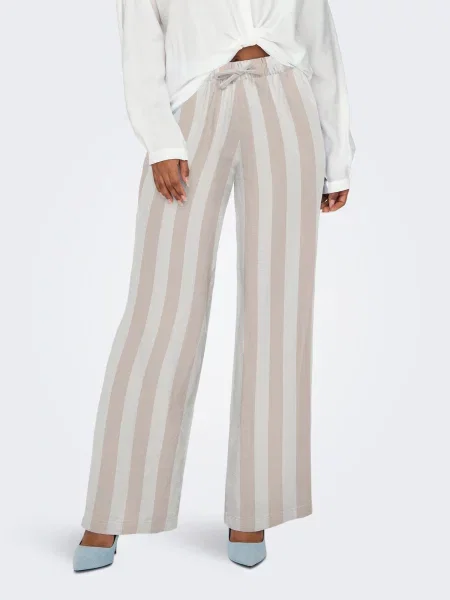 ONLY Pantaloni ONLCARO bej închis alb