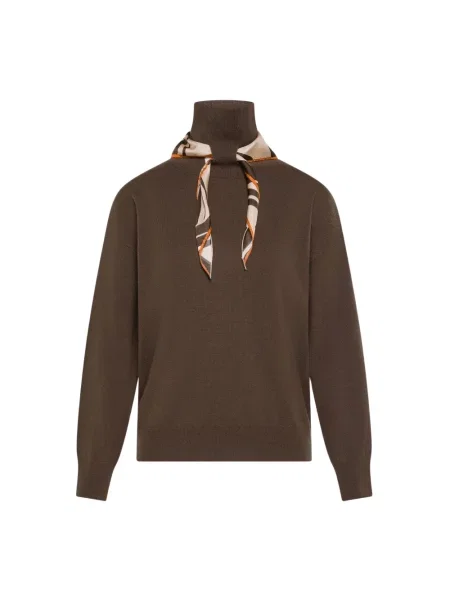 Sweter z golfem Seventy brązowy
