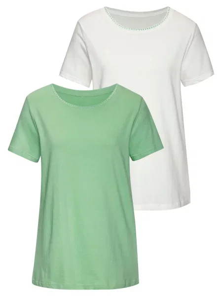 VIVANCE Tricou verde alb
