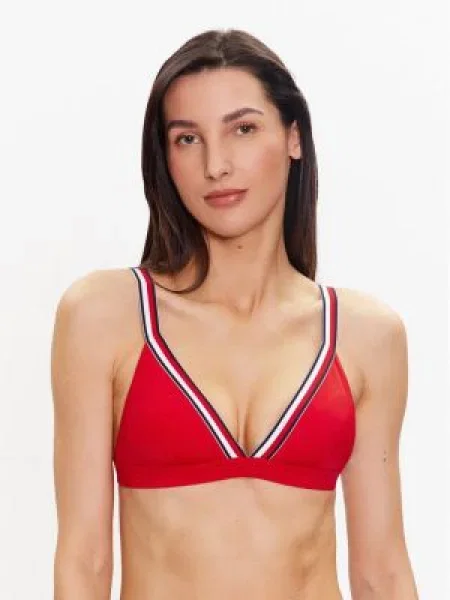 Costum de baie Tommy Hilfiger cu dungi roșu