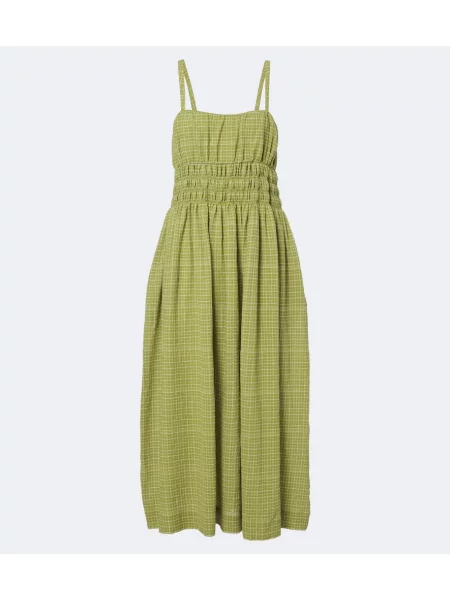 Rochie midi Asceno în carouri verde