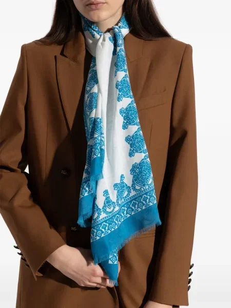 Шал Etro с ресни бяло