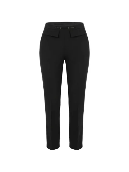 Pantaloni Elisabetta Franchi cu talie înaltă negru
