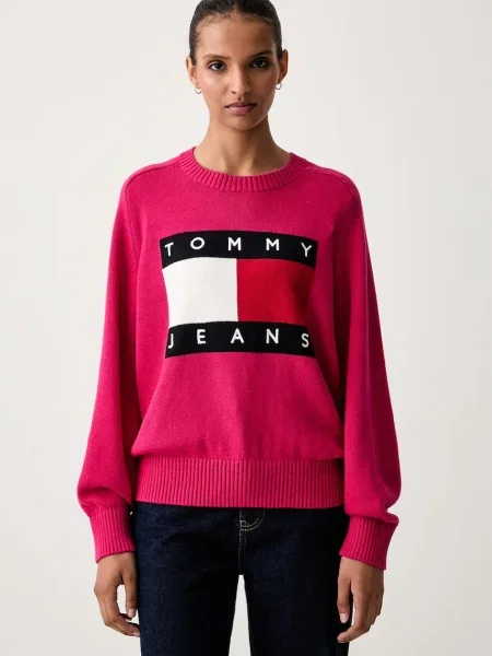 Tommy Jeans pulover pentru femei cu lână roz