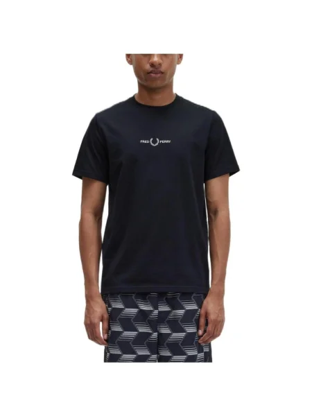 Tričko Fred Perry s výšivkou čierna