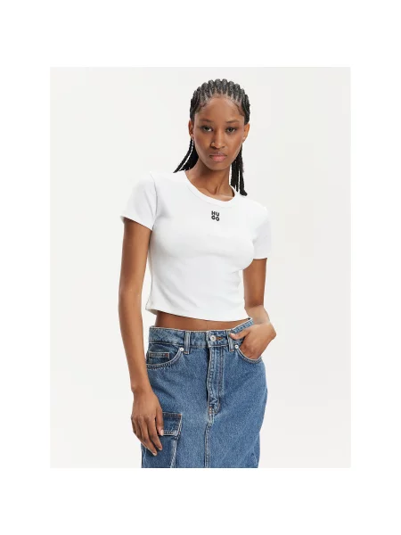 Hugo T-shirt Delanor Slim Fit bijela