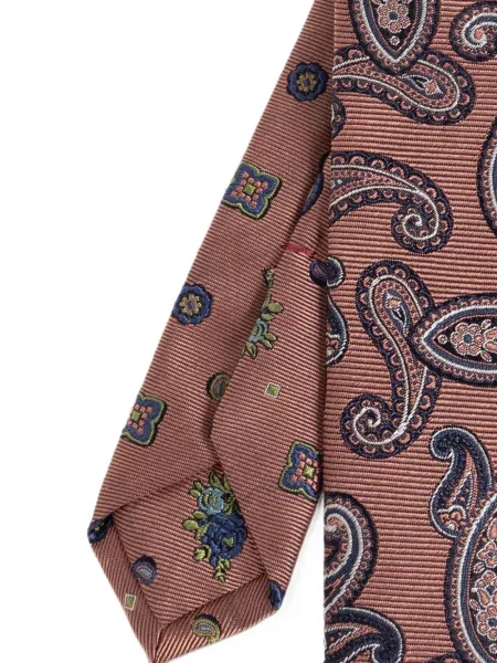 Μεταξωτή γραβάτα Etro με σχέδιο paisley ροζ