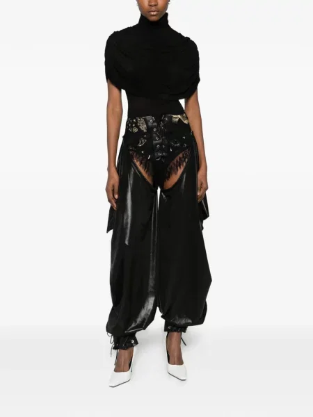 Pantaloni Mitiliane Couture din dantelă negru