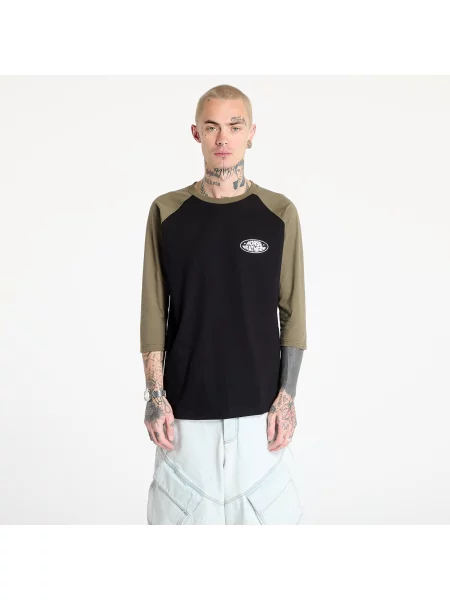 T-shirt Horsefeathers Dynamo Raglan T-Shirt Black/ Burnt Olive S crna