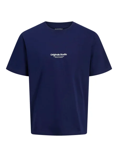JACK & JONES Tričko JORVESTERBRO tmavomodrá / červená biela
