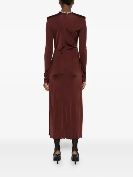 Rochie David Koma drapată de cristal de costum roșu