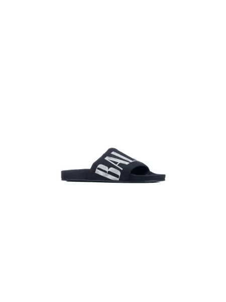Lniane klapki Balenciaga czarne