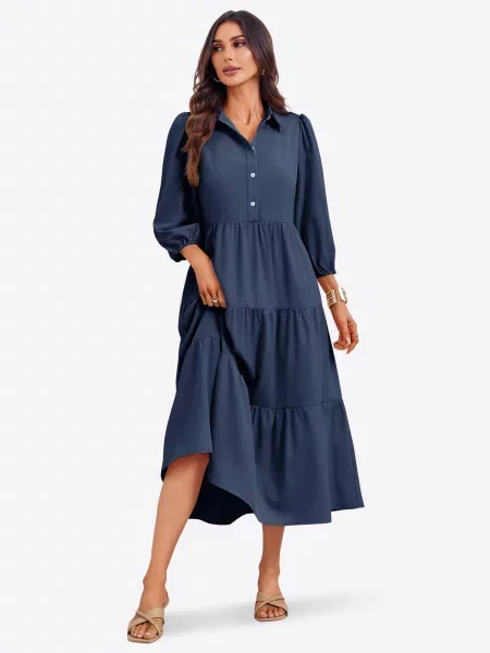 Imily Bela Rochie tip bluză bleumarin