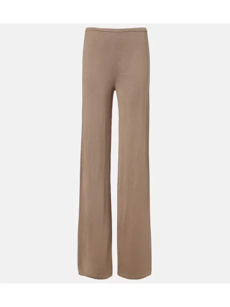 Pantaloni Aya Muse de mătase bej