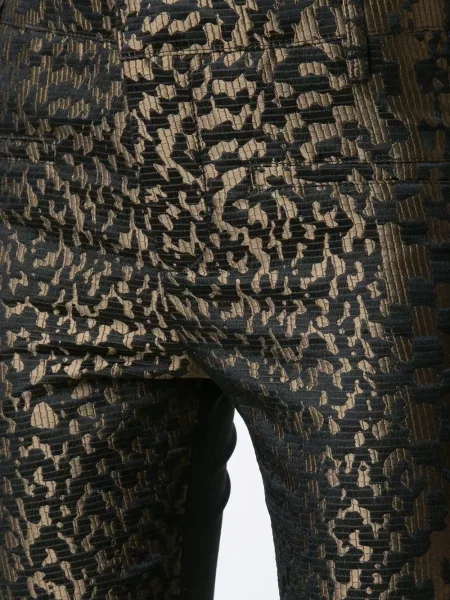 Pantaloni Haider Ackermann cu dungi din jacard verde