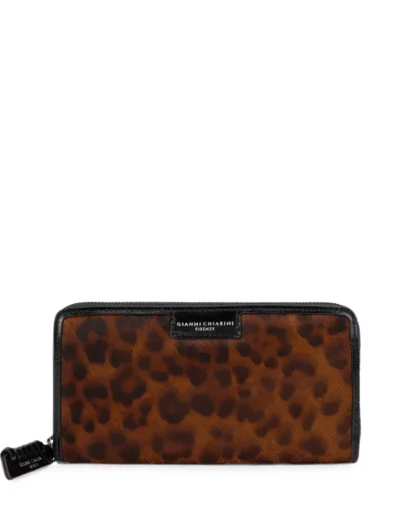 Portofel Gianni Chiarini cu imagine cu model leopard maro
