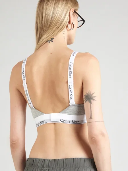 Calvin Klein Underwear Nedrček svetlo siva / črna bela