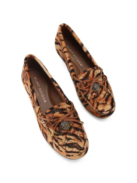 Prošiven loaferice Kurt Geiger London s printom s uzorkom tigra smeđa