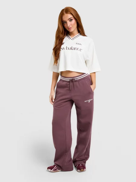 New Balance T-Shirt Cropped Sports Jersey beżowa