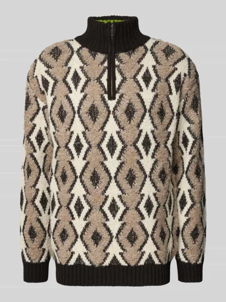 Sweter z dzianiny z prążkowanymi wykończeniami model ‘ARGYLES’ Scotch & Soda
