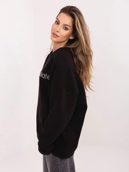 Geacă Rue Paris cu broderie negru