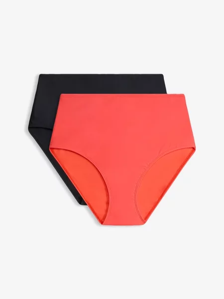 Figi bikini z wysokim stanem 2 pary czerwone