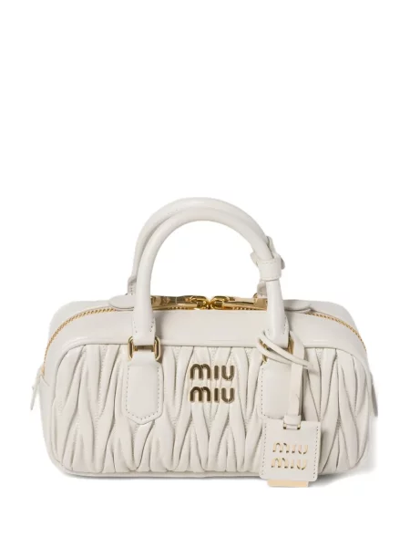 Geanta de piele Miu Miu din piele alb