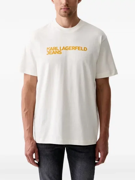 Tricou Karl Lagerfeld Jeans cu imagine alb