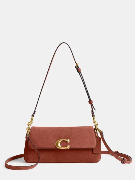 Coach geantă crossbody pentru femei din piele întoarsă Suade Jet Shoulder Bag maro