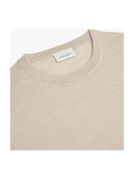 Sweter Profuomo z wełny merino beżowy