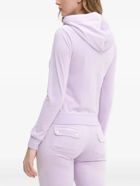Siuvinėtas džemperis su gobtuvu Juicy Couture violetinė