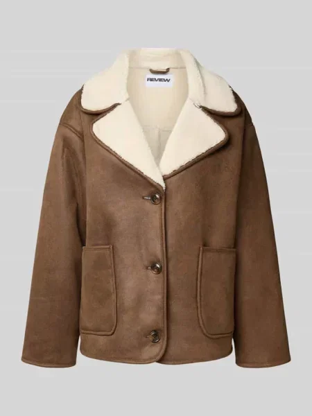 Kurtka z imitacji skóry z podszewką z futerka Review