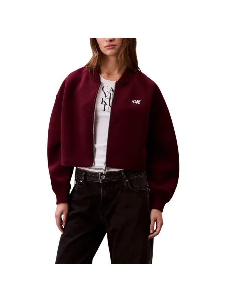 Geacă de blugi Calvin Klein Jeans roșu