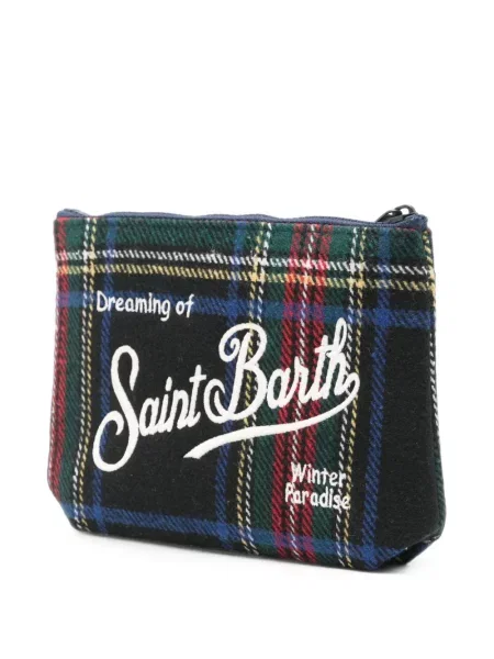 Καρό clutch Mc2 Saint Barth με κέντημα μαύρο
