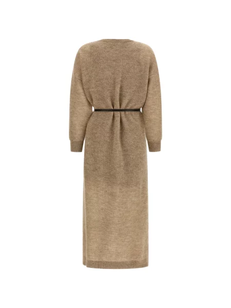 Cu centură rochie midi Brunello Cucinelli tricotate