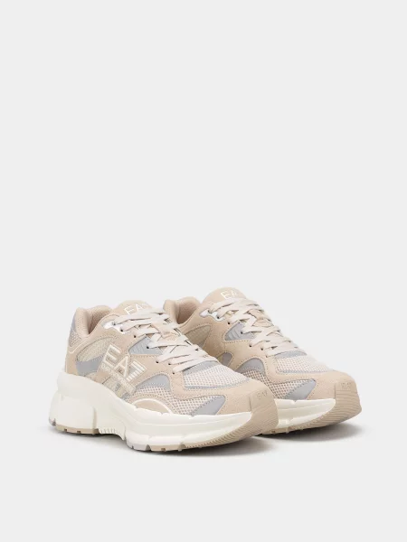 Жіночі Кросівки сіро/бежевий поліестер/поліуретан/шкіра бежеві
