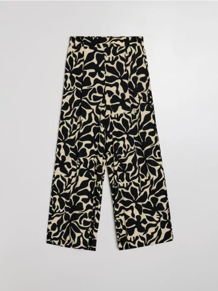 Брюки Sinsay с абстрактным узором черные