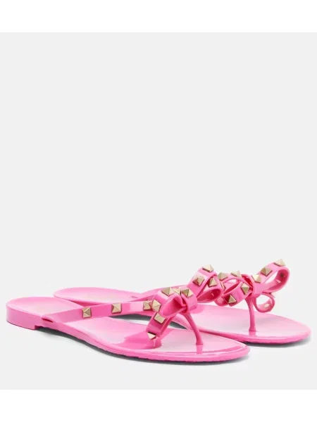 Chiloți tanga Valentino Garavani cu funde roz