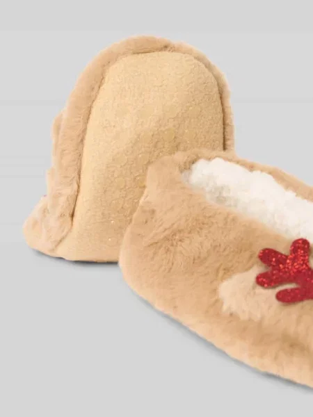 Skarpetki do przytulania z ozdobne aplikacje model Reindeer' Capelli New York beżowe