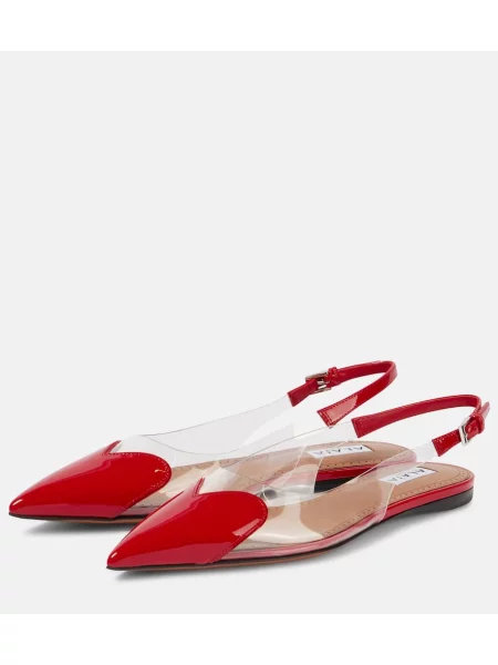 Balerini Alaïa din piele de lac slingback roșu