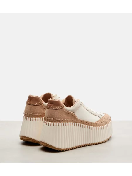 Sneakerși Chloé Nama din piele cu platformă