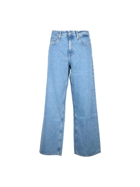 Szerokie jeansy Calvin Klein Jeans niebieskie