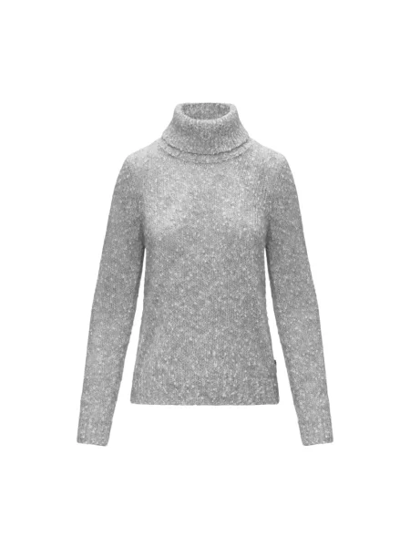 Lniany sweter z golfem K-way szary