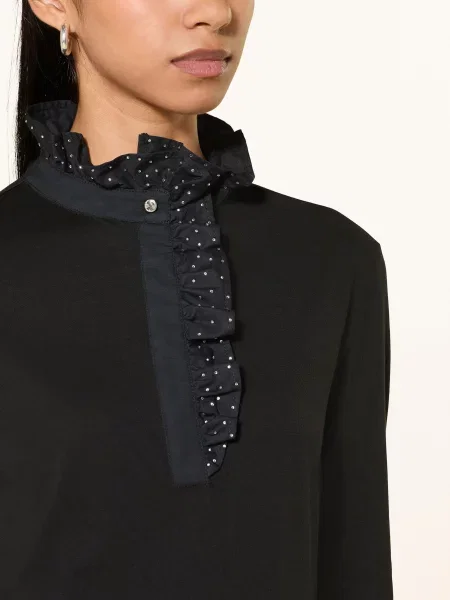 Rich & Royal Tričko S Dlouhým Rukávem S Ozdobnými Kamínky černá