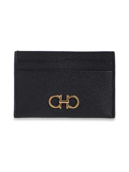 Portfel Ferragamo skórzany z logo czarny
